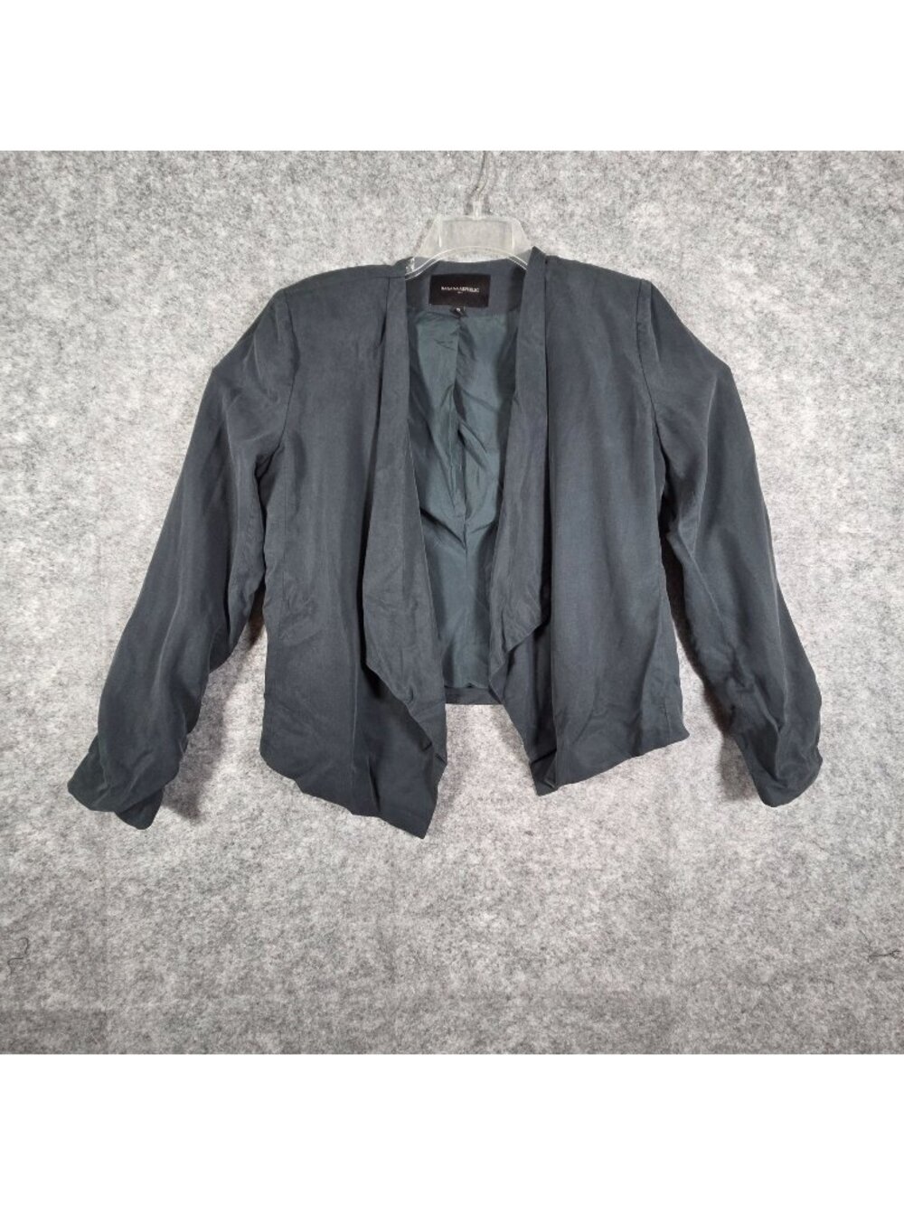 Banana Republic Women's Blazer Waterfall Open Waist Length Gray Size 10 Office